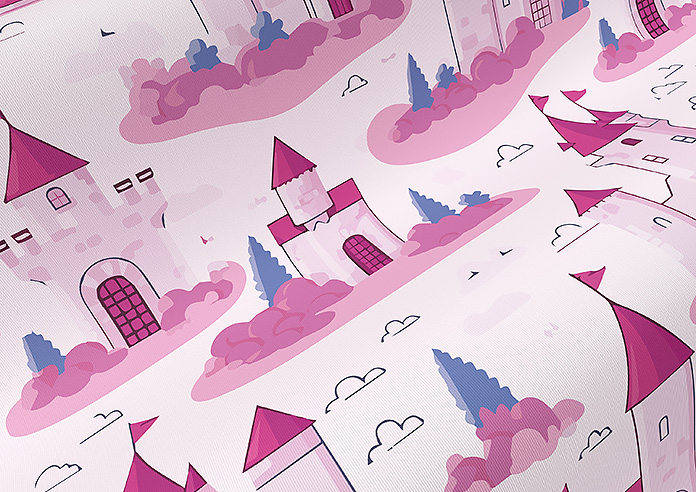 Royal Realm, Bubblegum Pink - Twist&Fit Roller Blind - Image 4